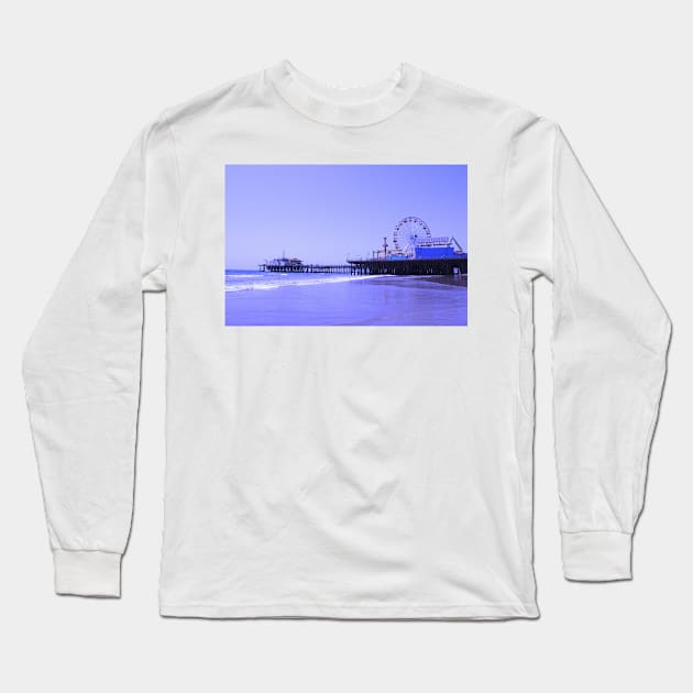 Purple Haze Santa Monica Pier Long Sleeve T-Shirt by Christine aka stine1